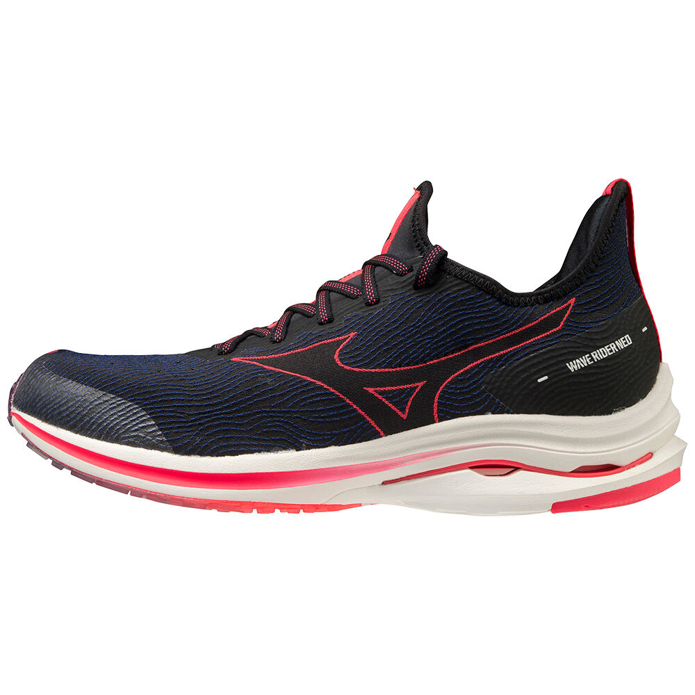 Mizuno Women's Wave Rider Neo Running Shoes Black/Pink (J1GD207809-EYP)